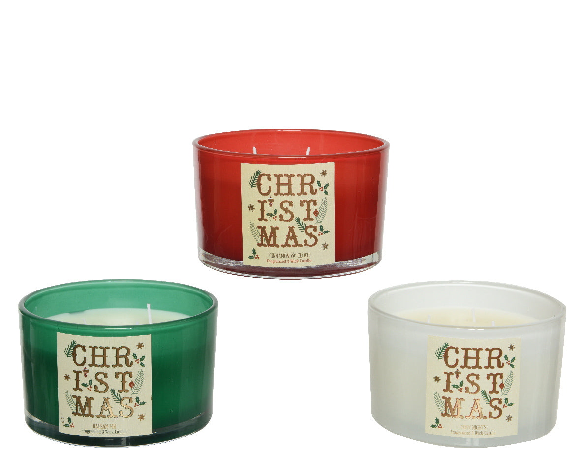 Candele natalizie in vetro 1 pezzo, 3 colorazioni Kaemingk Candele natalizie in vetro 1 pezzo, 3 colorazioni Kaemingk